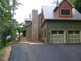 2 car garage connected to house on lot 35 in Hiawassee, GA.